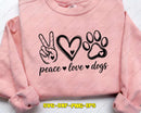 Peace Love Dogs Puppy Paw SVG PNG Digital Cut Files