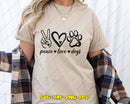 Peace Love Dogs Puppy Paw SVG PNG Digital Cut Files