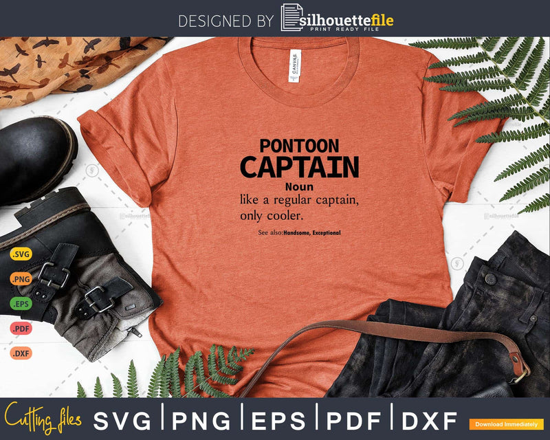 Pontoon Captain Definition Funny Boat Boating Gift