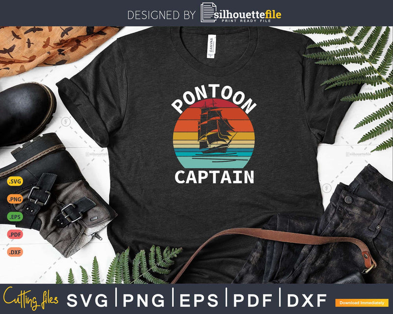 Pontoon Captain Shirt Vintage Gift Boat