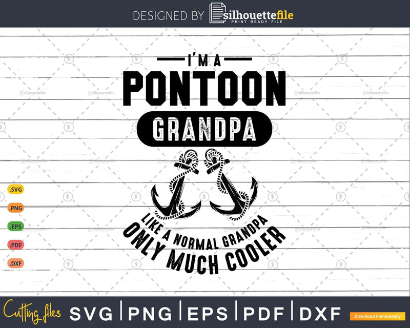 Pontoon Grandpa Captain Retro Funny Boating Fathers Day