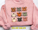 Preppy Fall Mouse Pumpkin PNG Hand-Painted Sublimation