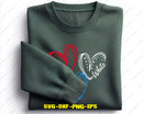 Red White Blue Heart SVG Cut Files Cricut & Likcut