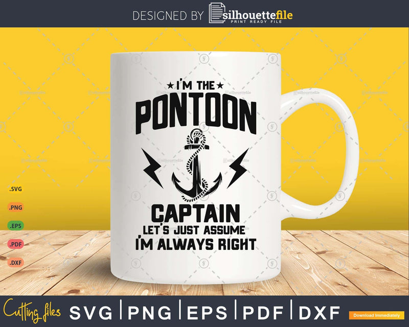 Retro Pontoon Boat Owner Gift I’m The Captain