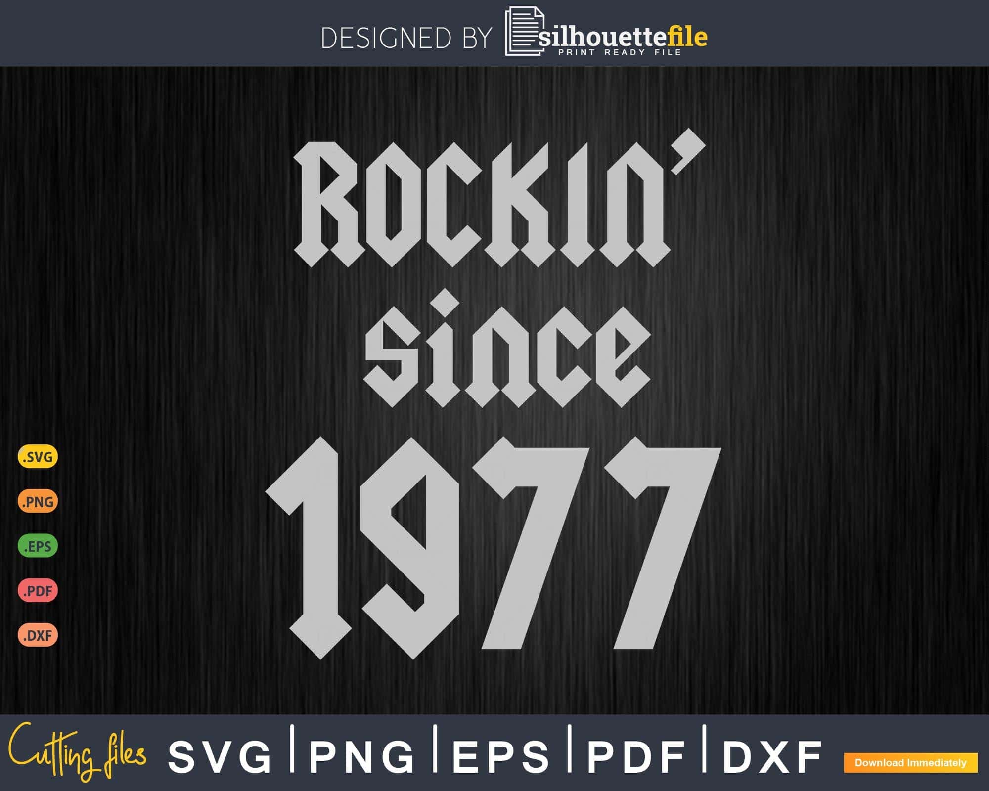 Rockin Since 1977 Classic Rock Year Of Birth 46th Birthday Svg Shirts ...