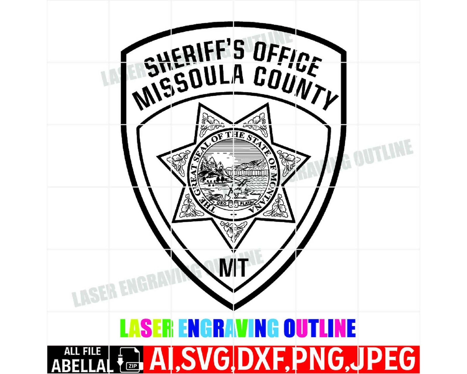 Sheriff Missoula County Badge Custom Laser Cutting 