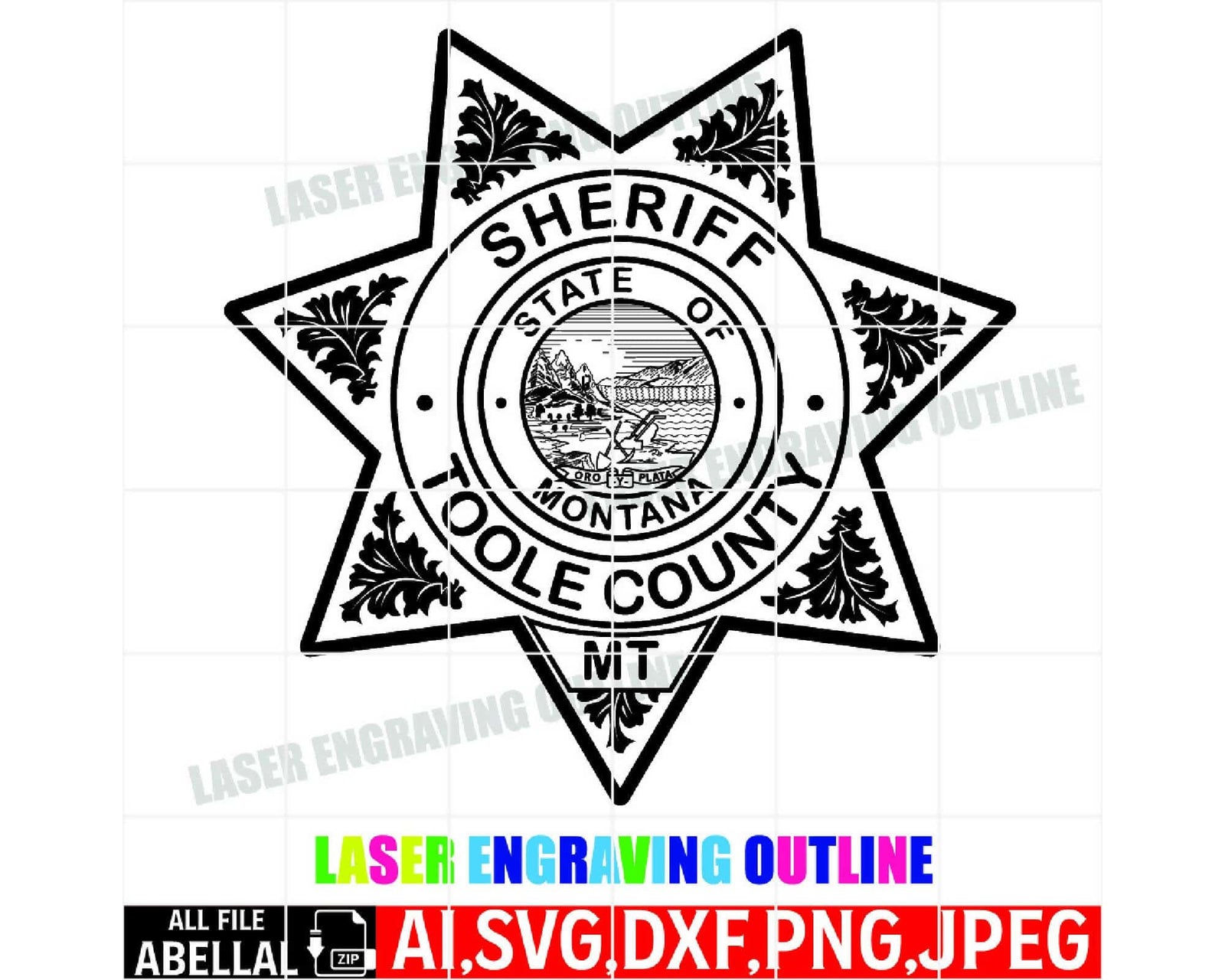 Sheriff Toole County Vector files for CNC router | Silhouettefile