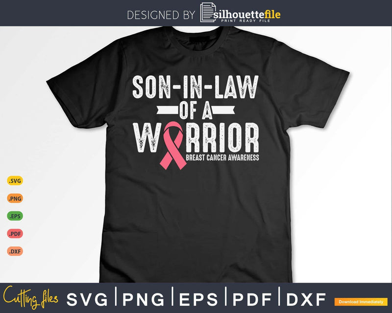 Son In Law Of A Warrior Shirt Women Mom Breast Cancer