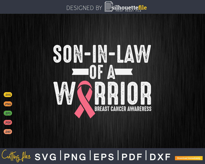 Son In Law Of A Warrior Shirt Women Mom Breast Cancer