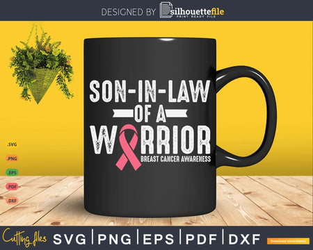 Son In Law Of A Warrior Shirt Women Mom Breast Cancer