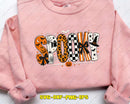 Spooky Retro Checkered Leopard PNG Girly Halloween
