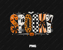 Spooky Retro Checkered Leopard PNG Girly Halloween