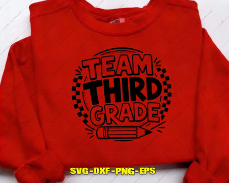 Team Third Grade Teacher SVG PNG Digital Art Cut File