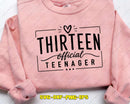 Thirteen Official Teenager SVG PNG Digital Art Cut File