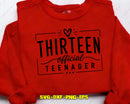 Thirteen Official Teenager SVG PNG Digital Art Cut File
