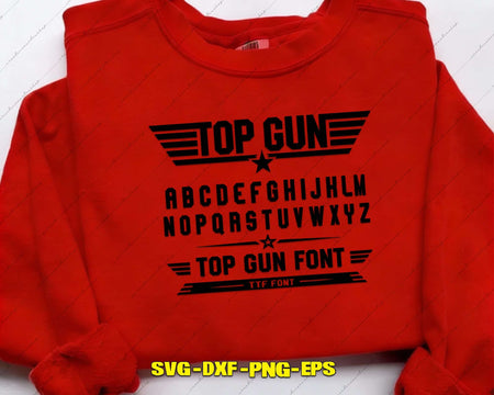 Top Gun Font Set Alphabet Letters SVG Digital File