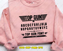 Top Gun Font Set Alphabet Letters SVG Digital File