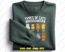 Types of Cats Comparison Chart Retro Vintage Cat Lovers Svg
