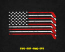 US Flag Hockey Stick Patriotic American Player Svg Png Files