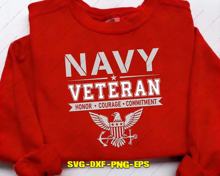 US Navy Veteran Honor Courage Commitment SVG PNG Digital