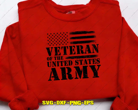 Veteran of the United States Army US Flag SVG