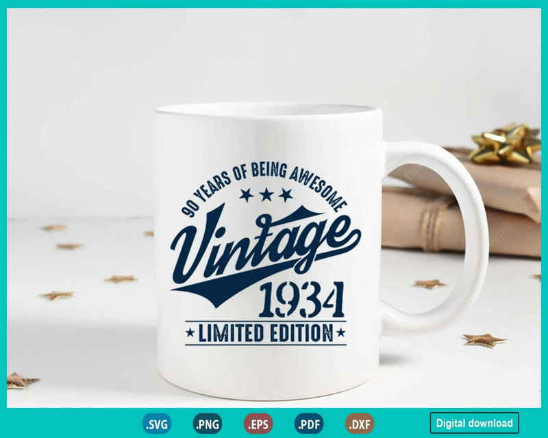 Vintage 1934 limited Edition 90 Year old gifts 90th Birthday