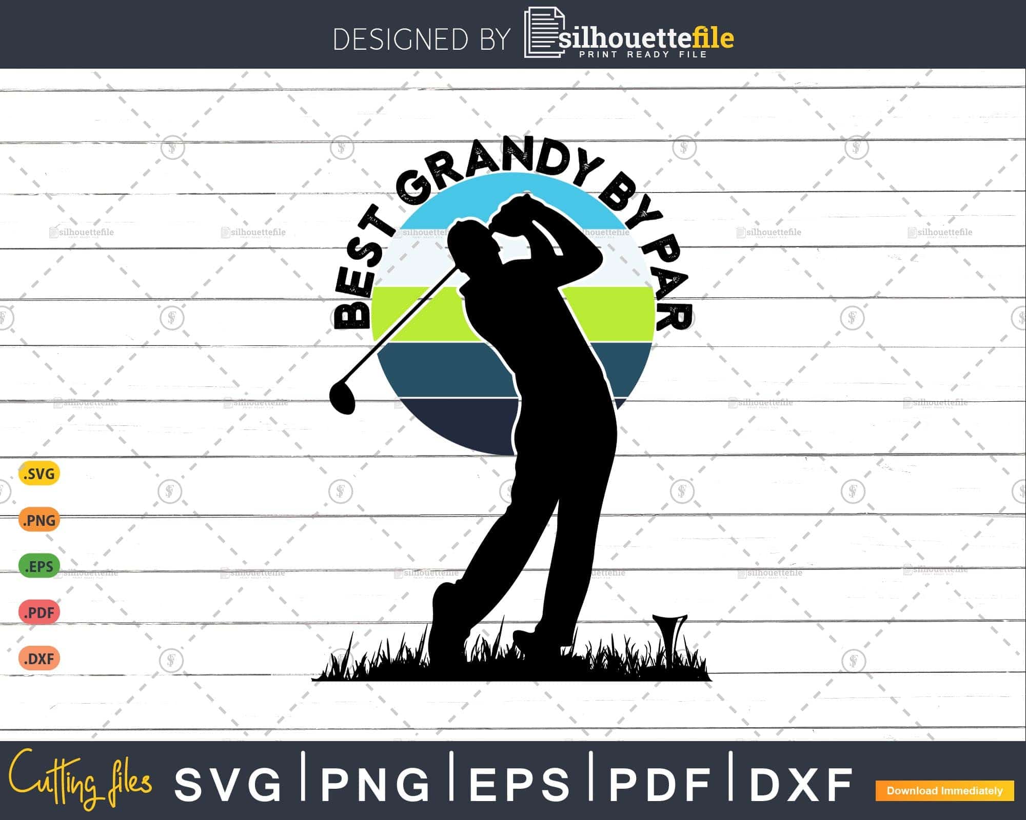 Vintage Best Grandy By Par Golfer Sports Svg Cut Files | Silhouettefile