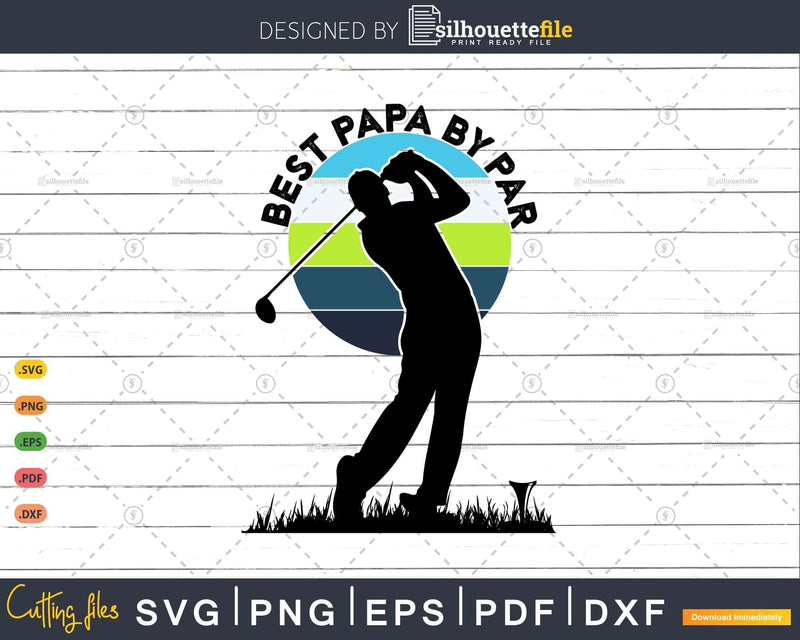 Vintage Best Papa By Par Golfer Sports Svg Cut Files