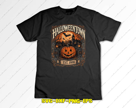 Vintage Halloweentown PNG Pumpkin Village Sublimation