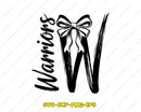Warriors Mascot School Spirit Pearl Bow Design SVG PNG