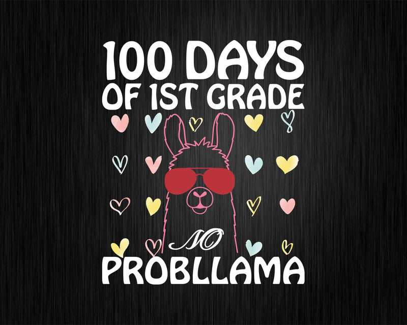 100 Days of 1st Grade No Probllama Llama Svg T-shirt