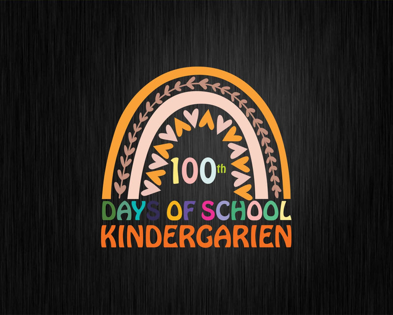 100 Days Of Kindergarten School Teacher Smarter Rainbow Svg