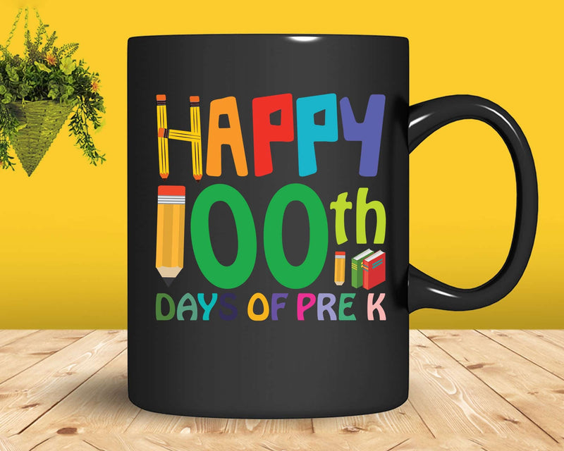 100 Days Of Pre K Happy 100th Day School Svg T-shirt