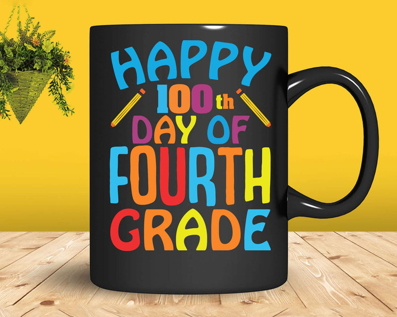 100 Days of School 100th Day 4th Grade Teacher Svg T-shirt