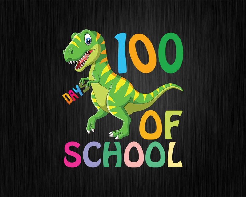 100 Days Of School 100th Day Dino Svg T-shirt Editable Files