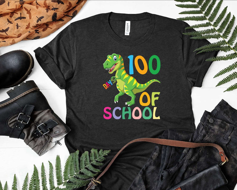 100 Days Of School 100th Day Dino Svg T-shirt Editable Files