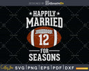 12 Years Wedding Anniversary Football Couple svg dxf png