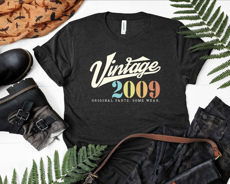 13th Birthday Vintage 2009 Original Parts Svg Png T-shirt