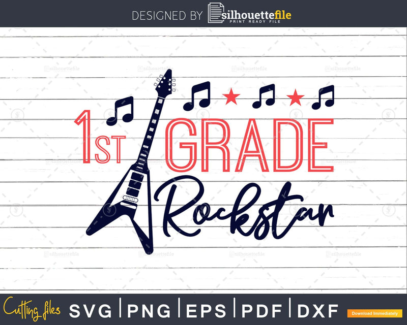 1st Grade Rockstar Svg Back to School Designs Cricut Cut