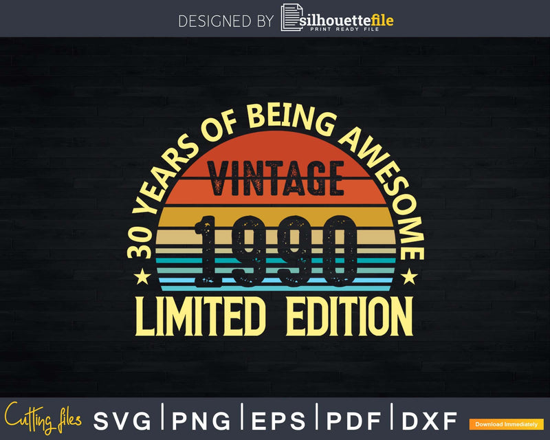 30 Year Old Gifts Vintage 1990 Limited Edition 30th
