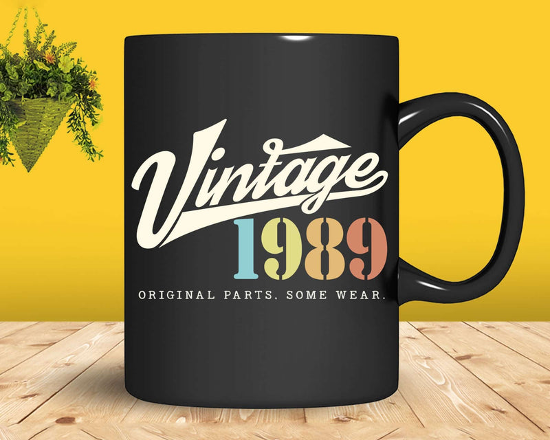 33rd Birthday Vintage 1989 Original Parts Svg Png T-shirt
