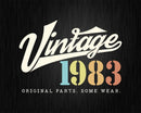 39th Birthday Vintage 1983 Original Parts Svg Png T-shirt