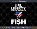 4th of July Fishing American Flag Pursuit Fish svg craft