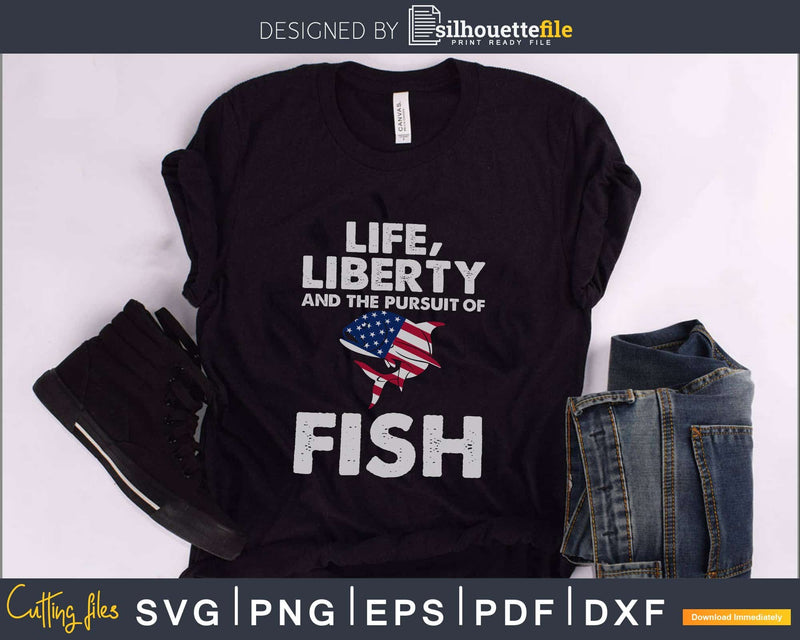 4th of July Fishing American Flag Pursuit Fish svg craft