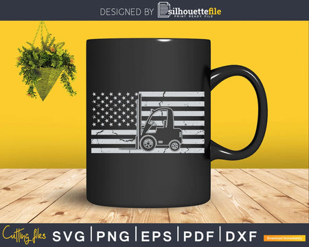 4th Of July Forklift Driver USA US Flag States Vintage Svg