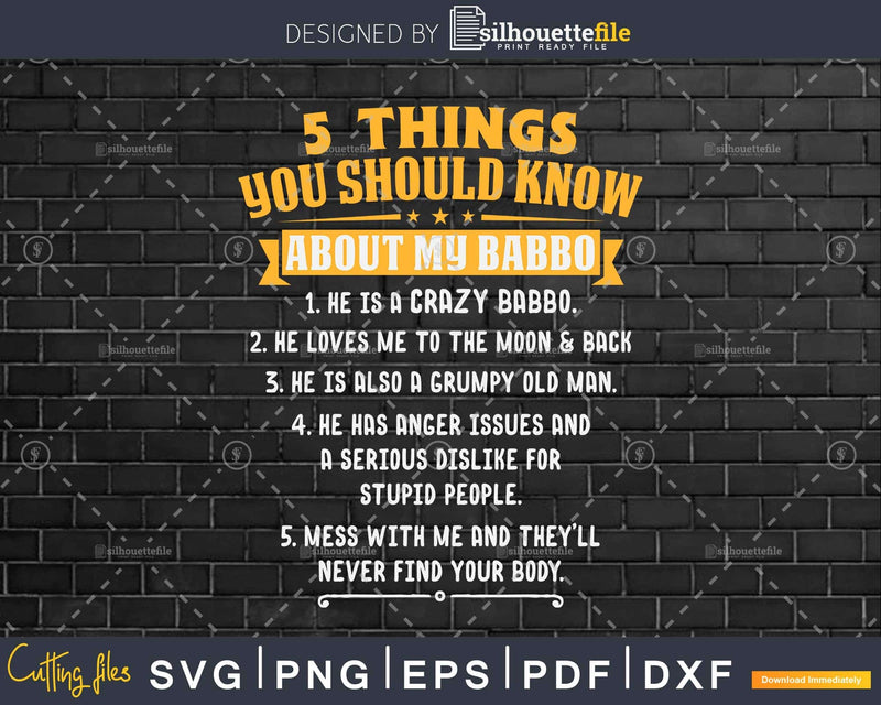 5 Things You Should Know About My Babbo Father’s Day Png