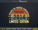 7 Year Old Gifts Vintage 7th Birthday Limited Edition Svg