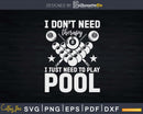 8 Ball Pool Player Billiards Svg Png Cricut File