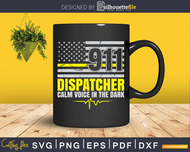911 Dispatcher Calm Voice In The Dark A First Responder Svg