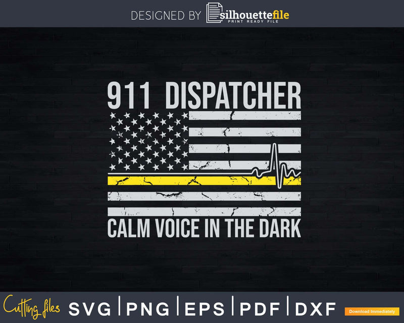 911 Dispatcher Calm Voice In The Dark USA Gold Line Flag
